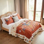 New Anthropologie Queen / King Reversible Boho Quilt Bedspread Bedding Sham Set. Fixed Price $207.00.