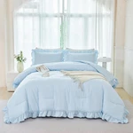 Comforter Queen 5PCS Light Blue Ruffle Bedding Farmhouse Angiyuin Size Sets. Fixed Price $89.99.