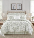 Laura Ashley Bedford Green King Comforter Set Floral Shabby Chic. Fixed Price $99.95.