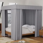 Black Queen Canopy Curtains 4 Corner Post Lightproof Microfiber For Bedroom. Fixed Price $121.99.