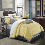 Chic Home 111CQ111-AN 8 Piece Rhodes Pintuck Color Block Comforter Set Queen. Fixed Price $132.13.