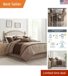 Palisades Comforter Set Modern Faux Suede Pieced Stripe Design, All Season Do.... Fixed Price $138.62.