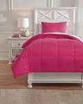 ASHL-Q759033F-ASHLEY Plainfield Full Comforter Set Magenta. Fixed Price $89.99.
