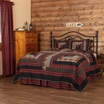 Rustic King Quilt Set Red Patchwork Cumberland Chambray Bedroom Decor Vhc Brands. Fixed Price $239.95.