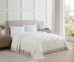 Beatrice Home Fashions King, Ivory, Lotus Medallion 100% Cotton Chenille Beds.... Fixed Price $180.46.