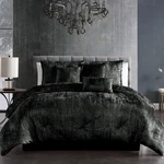 Riverbrook Home Turin Plush Comforter Set, King, Black, 7-PIECE. Fixed Price $135.53.