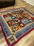Vtg Pem Patchwork Quilt Americana Cabin Country Cottage 2 Shams King Sz. Fixed Price $168.72.