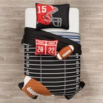 Lush Decor American Football Reversible Quilt Size 4 Twin, Black & Navy. Fixed Price $65.97.