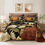 3 Piece Black Boho Floral Full/queen Quilt Sets Reversible Farmhouse Botanical. Fixed Price $67.99.