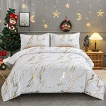 Wongs Bedding White Gold Marble Comforter Set Queen King Foil Print Glitter Soft. Fixed Price $58.89.