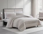 Vera Wang Chenille Waffle Stripe Beige Duvet Cover Set - King. Fixed Price $70.00.