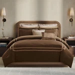 Wonderful Brown King Comforter Set Hotel Style 8 Piece Bedding Hydro-brushed. Fixed Price $105.99.
