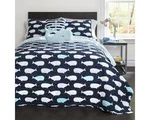 Lush Decor Whale Kids Reversible 4 Piece Quilt Bedding Set With Twin, Navy. Fixed Price $92.41.