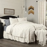 Farmcloth Charcoal Black Creme Stripe Cotton Country Coverlet Bed Collection. Fixed Price $69.95.