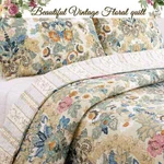 New! Cozy Tropical Blue Boho Aqua Leaf Green Palm Yellow Bohemian Quilt Set. Fixed Price $146.32.