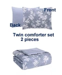 Keeco Samantha 2 Piece Polyester Reversible Comforter Set Blue. Fixed Price $28.00.