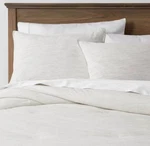 Threshold Cotton/linen Comforter & Sham Set Space Dyed, Light Gray, Full/queen. Fixed Price $79.99.