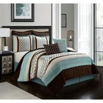 Nanshing Avalon 8-PIECE Bedding Comforter Brown, Aqua California Ki, King. Fixed Price $174.99.
