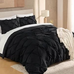Twin Black Pinch Pleat Comforter Set 66X90 Soft Microfiber Bedding Gift Idea. Fixed Price $70.59.