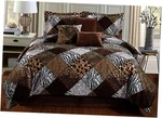 Grand Linen 7 Piece King Size Brown Black White Animal Print Safari Comforter. Fixed Price $133.16.