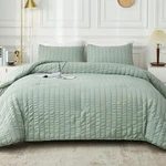 Avelom Sage Green Seersucker King Comforter Set (104X90 Inches), 3 Pieces - 1.... Fixed Price $61.38.