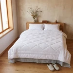 Natural Wool Comforter White, Sheep Filled Blanket, Cotton Batiste Cover. Fixed Price $195.00.