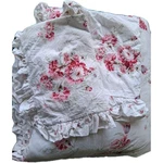 Beautiful Simply Shabby Chic 100% Cotton White Floral Comforter & Pillow Shams. Fixed Price $125.00.