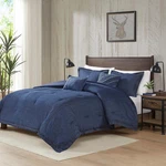 Oversized King Rustic Lodge Comforter Set - Denim Blue Down Alternative. Fixed Price $249.99.