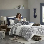 Ink Ivy Mila Cotton Printed Comforter Set With Chenille Full/queen. Fixed Price $135.28.