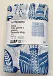 Ikea Bittersota King Duvet Cover +2 Pillowcases Bed Set Light Gray/blue Birds. Fixed Price $65.25.