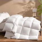 Luxury Queen Size Down Comforter, 50% Real Filled, Ultra-soft Cotton Blend,. Fixed Price $144.99.