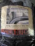 Dockers Home King Heavy Comforter Mini Set Shams Stain Defender Dark Light Blue. Fixed Price $120.00.