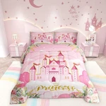 Girls Women Princess Comforter Set,pink Castle Dreamy Queen 01. Fixed Price $75.93.