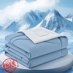 Finemay Cooling Comforter Queen, Ice Blanket Light Blue 80"X90". Fixed Price $79.99.