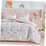Joyreap 7PCS Bed Bag For Girls, Floral Pink Design Size Queen Flowers. Fixed Price $69.75.