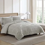 Beatrice Home Fashions Medallion Chenille Comforter 3PC Set Cotton Bedding Queen. Fixed Price $134.00.
