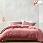 New Casaluna 3-PIECE 100% Linen Duvet Cover Set Rose Full/queen 96" X 92". Fixed Price $159.00.
