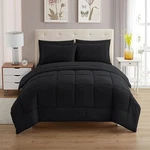 Sweet Home Collection 7 Piece Comforter Set Bag Solid Color All Queen, Black. Fixed Price $66.84.