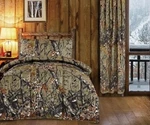 4 Pc Twin Size Woods Natural Camo Comforter And Sheet/pillowcase Set. Fixed Price $70.17.