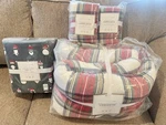 New Pottery Barn Teen Morgan Plaid Sherpa Queen Comforter Shams Santa Sheet Set. Fixed Price $309.95.