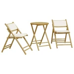 3-PIECE Folding Bistro Set With Bamboo And Cushions Vidaxl. Fixed Price $207.99.