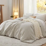 Sleep Better All Year - King Comforter Set Beige 3 Pieces. Fixed Price $62.99.