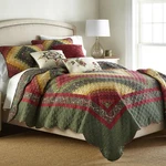 Donna Sharp Spice Postage Stamp Print Country Cottage Twin 2 Pc Quilted Set. Fixed Price $138.00.
