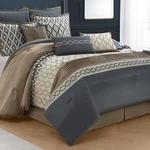 Luxury 10-PIECE King Size Comforter Set Grey Brown All Seasons. Fixed Price $177.99.