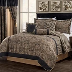 Chezmoi Collection 7-PIECE Black Gold Jacquard Woven Floral Comforter Set. Fixed Price $95.99.