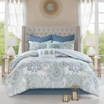 Loleta Blue White 8-PIECE Cal King Comforter Bed Set. Fixed Price $170.93.