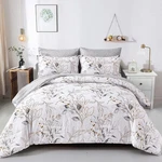 Comforter Set Queen 90 7 Pieces Grey Reversible Botanical Wongs Bedding Golden. Fixed Price $89.99.