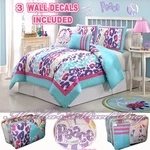 Teen Girl Pink Purple Safari Leopard Print Comforter Set+pillow+peace Sign Decal. Fixed Price $49.99.