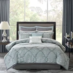 12 Piece Comforter Set With Cotton Bed Sheets Blue Cal King. Fixed Price $365.99.