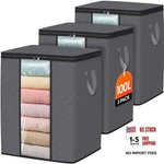 Spacewhisper Pack 100L Clothes Storage, Foldable Thick Fabric Blanket 3 Grey. Fixed Price $21.82.